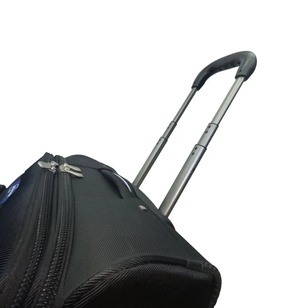 Zeiss Black Fabric With Telescoping Handle Rolling Travel Carry-On Luggage